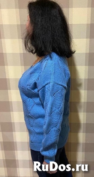 Красивый пуловер в стиле оверсайз - ручная работа изображение 3