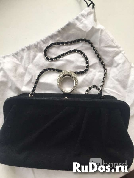Сумка клатч новая moschino италия оригинал черная замша стразы св изображение 6