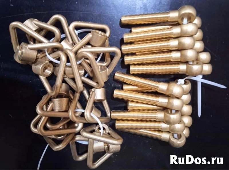 Гайки барашки, болты откидные судовые латунные изображение 3