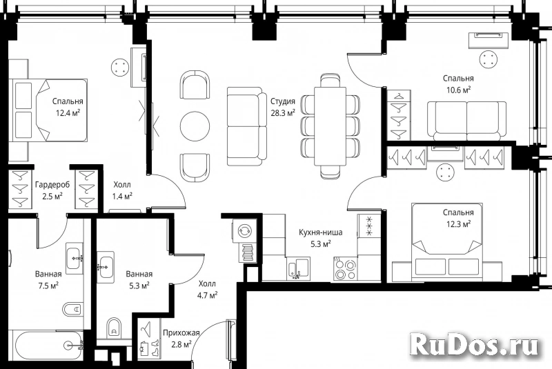 Продам 3 комнатную квартиру 93.1 м2 фотка