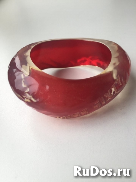 Браслет новый miss sixty красный прозрачный пластик широкий кругл фотка