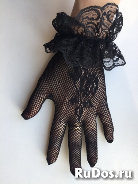 Перчатки новые женские черные сетка кружева стретч 42 44 46 м s а изображение 6