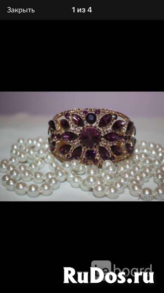 Браслет новый бижутерия фиолетовый сиреневый стразы сваровски swa изображение 8