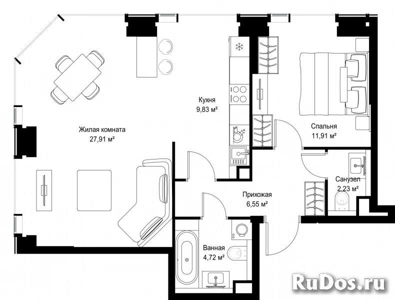 Продам 2 комнатную квартиру 63.15 м2 фотка