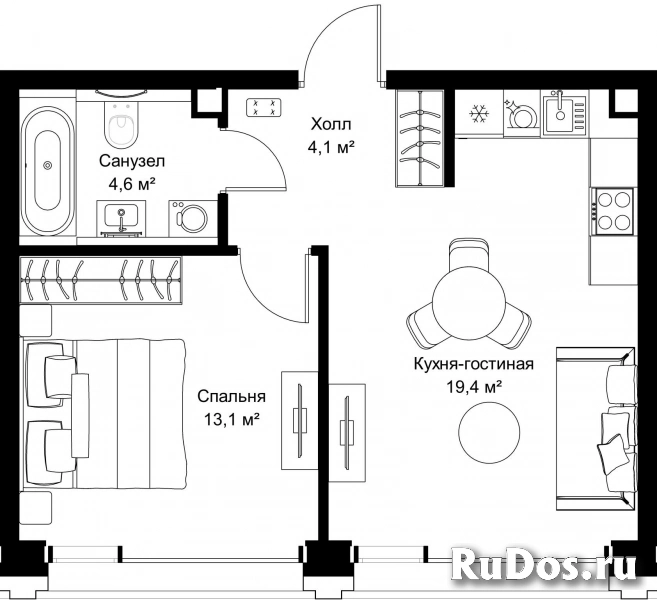 Продам 1 комнатную квартиру 41.2 м2 фотка