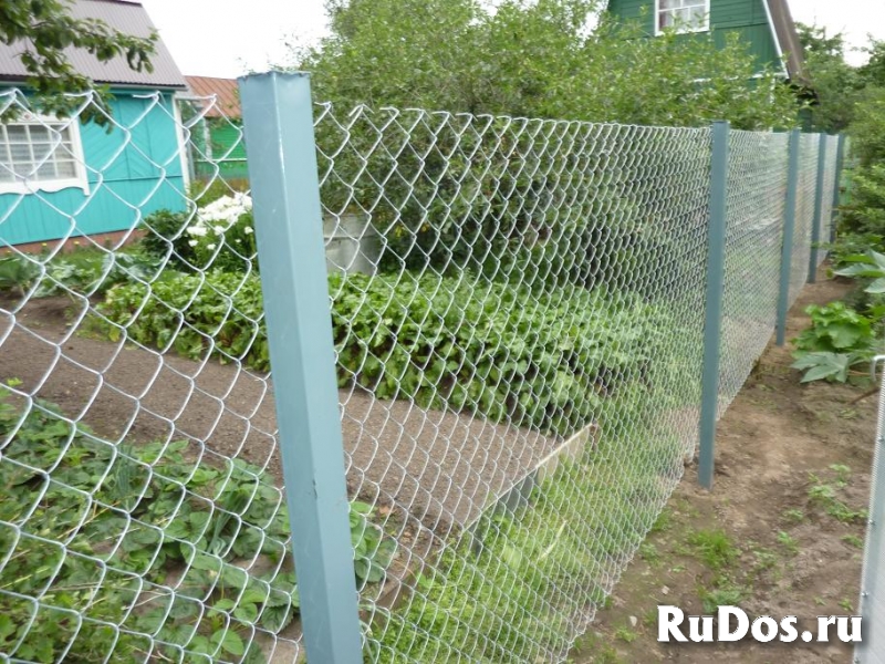 Забор из сетки Рабица фото