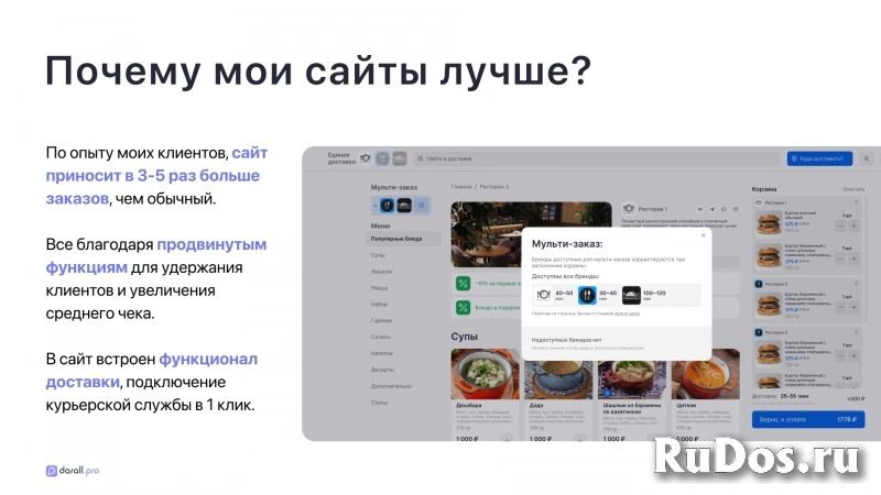 Сделаю сайт для доставки из кафе или ресторана фотка