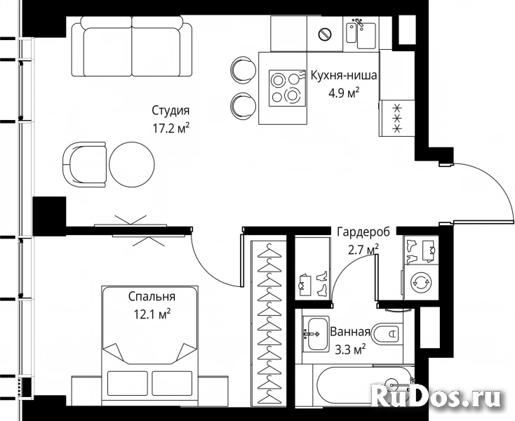 Продам 1 комнатную квартиру 40.2 м2 фотка