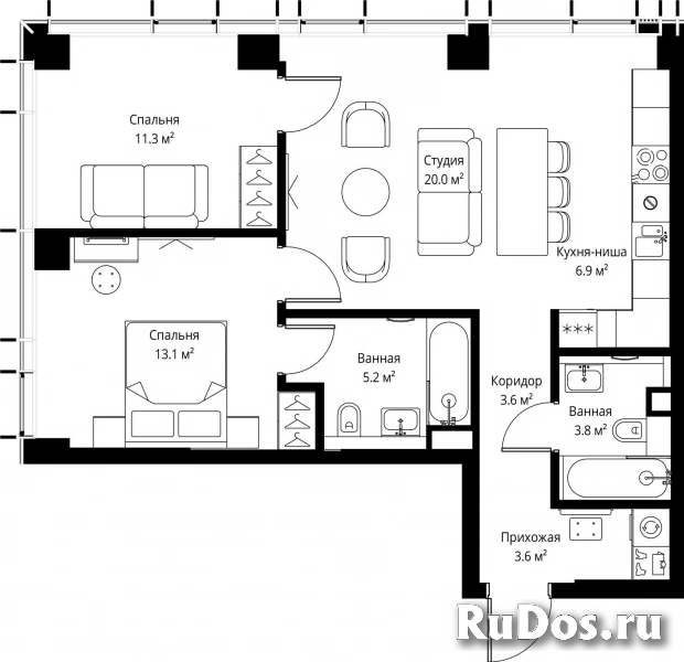 Продам 2 комнатную квартиру 67.5 м2 фотка