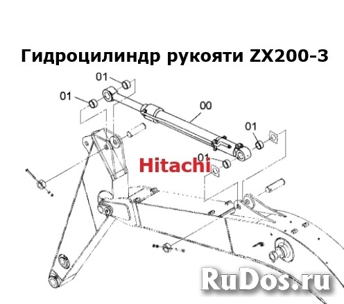 Гидроцилиндр рукояти экскаватора Hitachi ZX200-3 (4613950, 9234748, 9312271, 9234748, 4711561) фотка