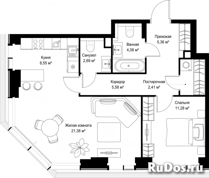 Продам 2 комнатную квартиру 61.33 м2 фотка