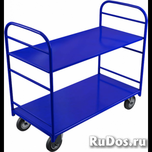 Тележка двухярусная 500х800 (полки с бортиком) фото