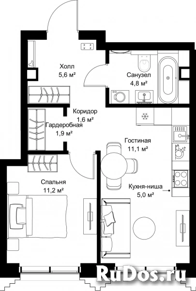 Продам 1 комнатную квартиру 41.2 м2 фотка