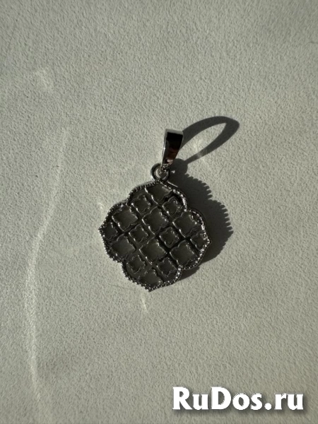 Кулон подвеска 585 Золотой цветок серебристый листок бижутерия украшение изображение 3