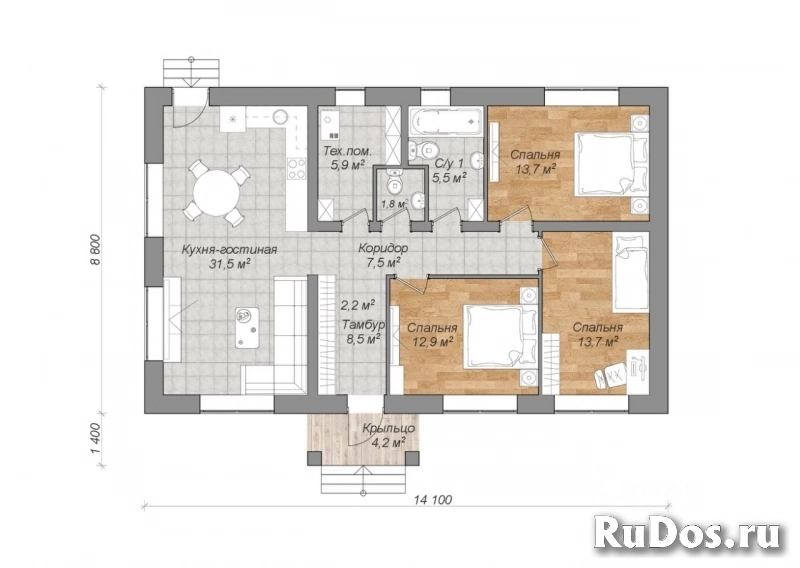 Дом 110 м2, участок 13.6 сот. п. Мичуринский фотка