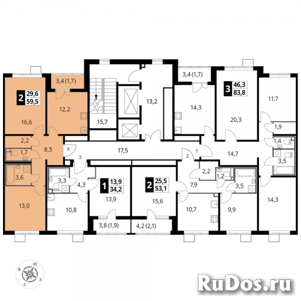 Продам 2 комнатную квартиру 59.2 м2 изображение 4