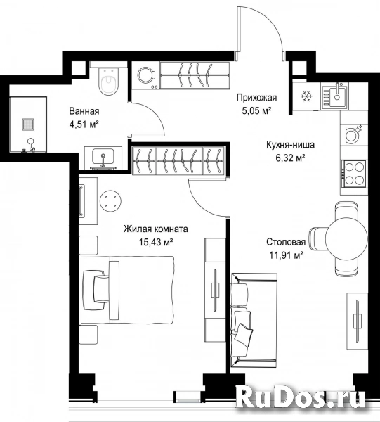 Продам 1 комнатную квартиру 43.22 м2 фотка