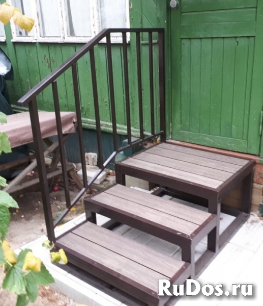 Наружные металлические лестницы с ДПК изображение 7