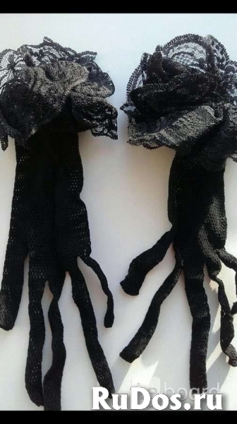 Перчатки новые женские черные сетка кружева стретч 42 44 46 м s а изображение 8