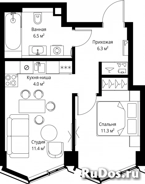 Продам 1 комнатную квартиру 39.5 м2 фотка