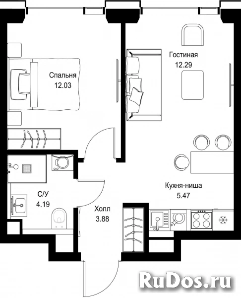 Продам 1 комнатную квартиру 37.86 м2 фотка