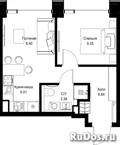 Продам 1 комнатную квартиру 33.98 м2 фотка