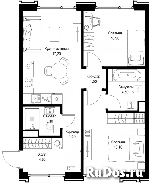 Продам 2 комнатную квартиру 58.8 м2 фотка