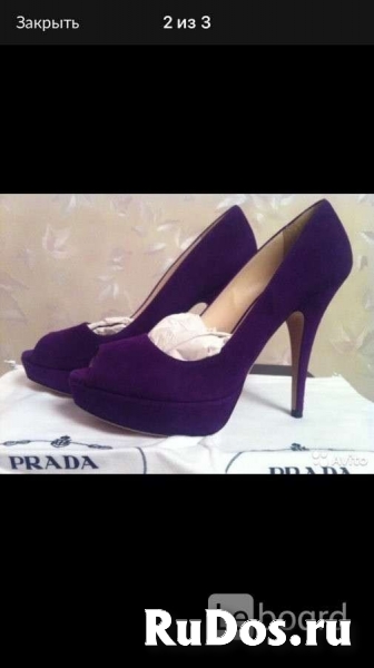 Туфли новые prada италия 39 размер замша сиреневые фиолетовые пла изображение 10