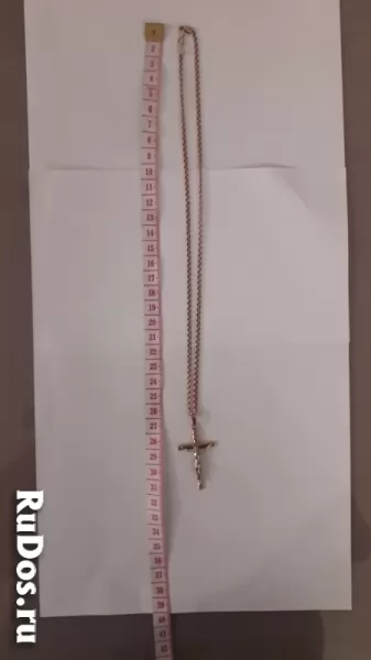 Золотая цепь в комплекте с крестом фотка