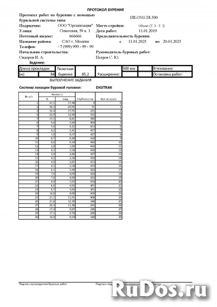 ГНБ Протокол, профиль, исполнительная схема изображение 6