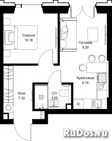 Продам 1 комнатную квартиру 35.98 м2 фотка