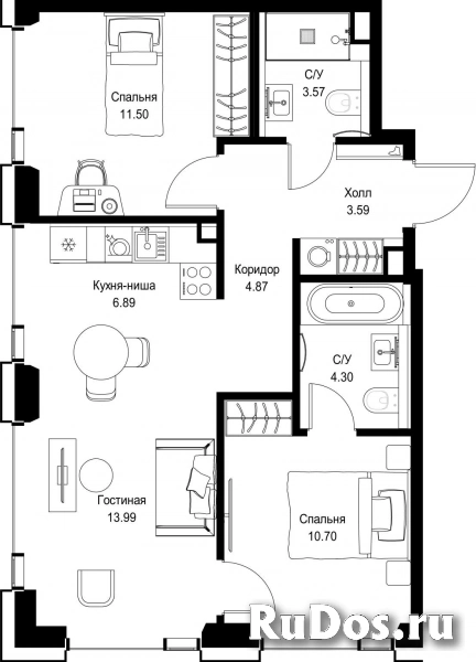 Продам 2 комнатную квартиру 59.41 м2 фотка