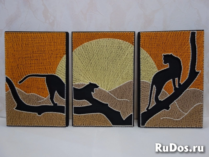 Картина стринг-арт Пантеры фото