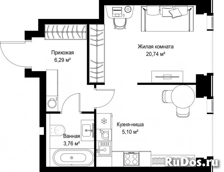 Продам 1 комнатную квартиру 35.89 м2 фотка