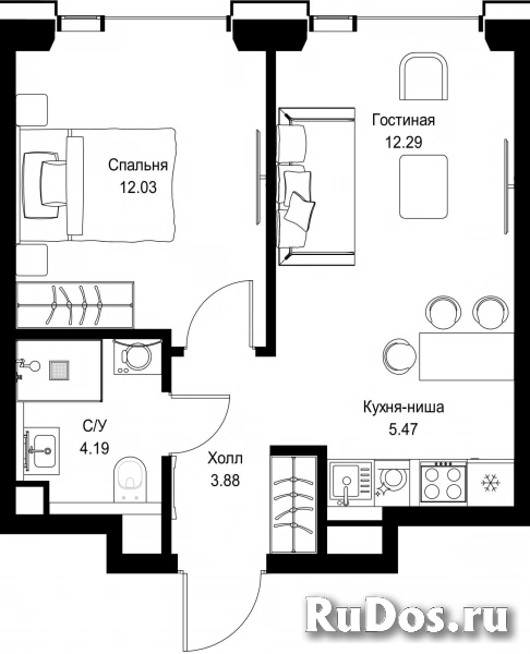 Продам 1 комнатную квартиру 37.86 м2 фотка