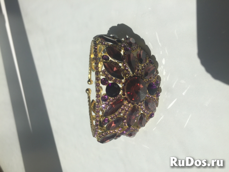 Браслет новый бижутерия фиолетовый сиреневый стразы сваровски swa фото