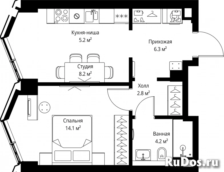 Продам 1 комнатную квартиру 40.8 м2 фотка