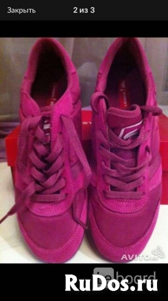 Кроссовки кеды новые lacoste 39 размер замша текстиль цвет розовы изображение 10