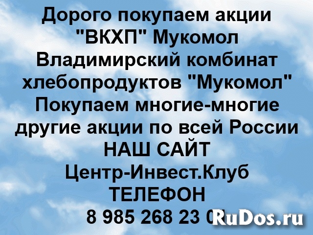 Покупаем акции ВКХП Мукомол и любые другие акции по всей России фото