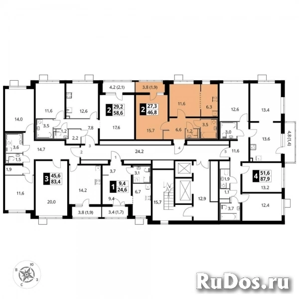 Продам 2 комнатную квартиру 46.9 м2 фотка