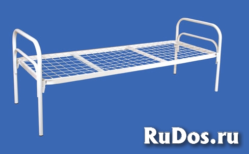 Прочные двухъярусные кровати металлические с ДСП спинками изображение 6