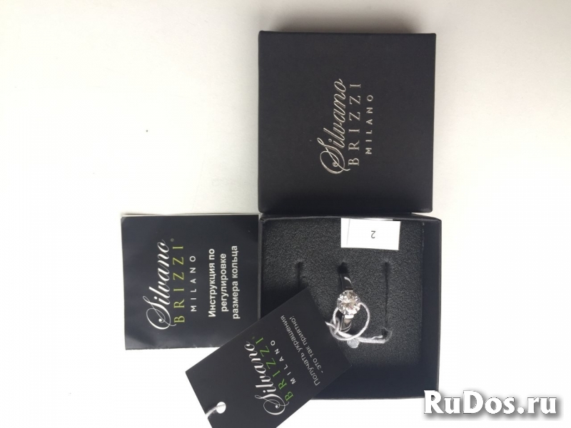 Кольцо новое серебро камень фианит циркон 16-19 раздвижное украше изображение 5