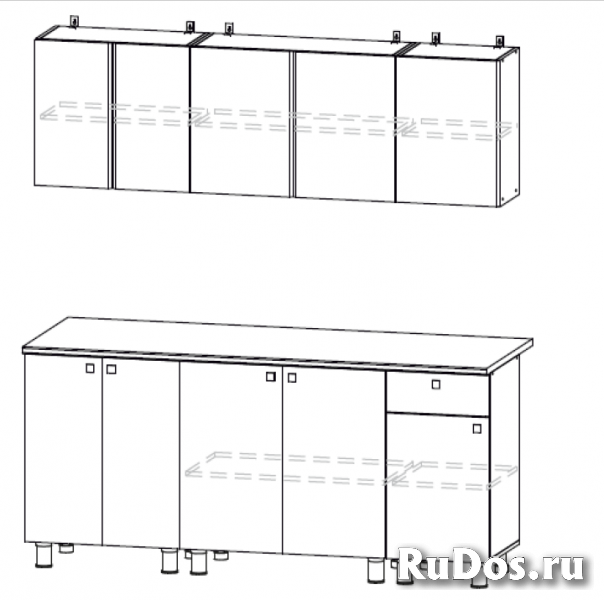 Кухня Цемент светлый/Белый 1800 изображение 5
