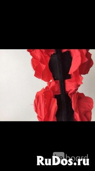 Ободок на волосы в стиле dolce&gabbana красный цветы розы украшен изображение 3