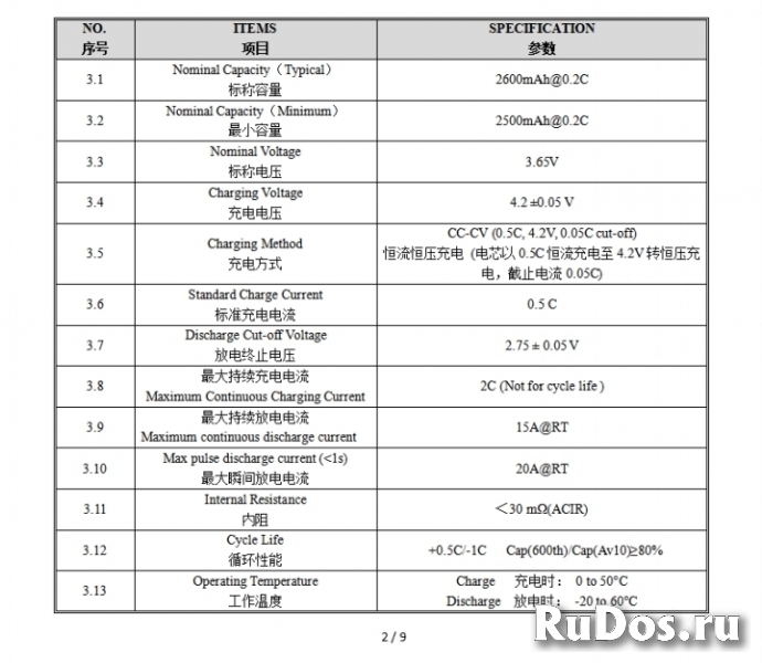 Аккумулятор 18650 2600мАч 5С изображение 4