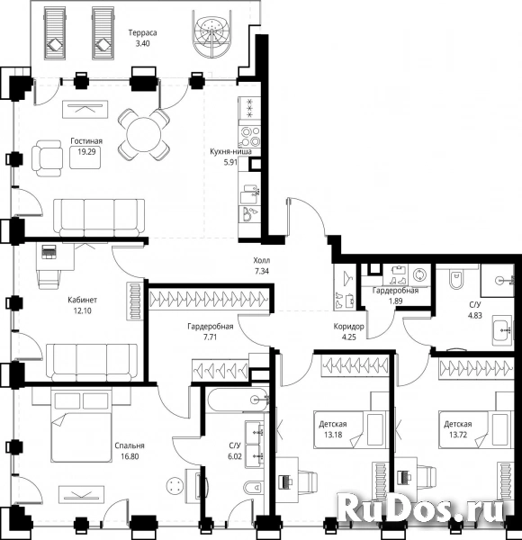 Продам 4 комнатную квартиру 116.44 м2 фотка