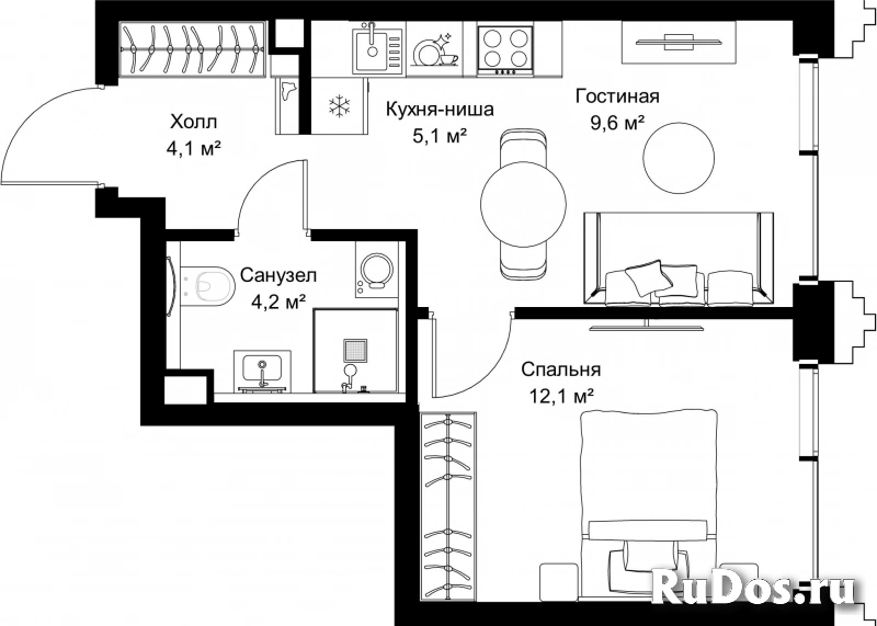 Продам 1 комнатную квартиру 35.1 м2 фотка