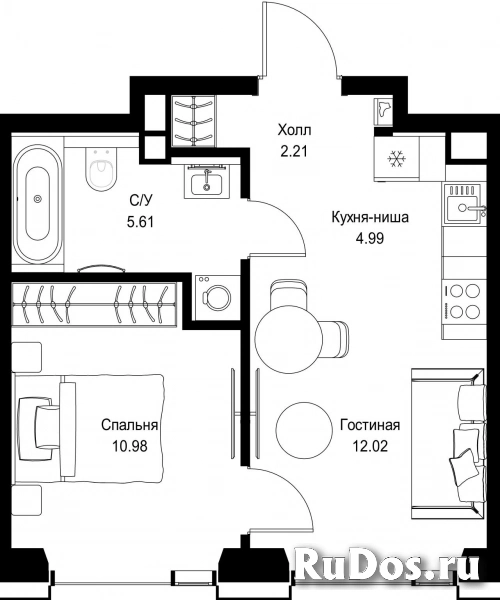 Продам 1 комнатную квартиру 35.81 м2 фотка