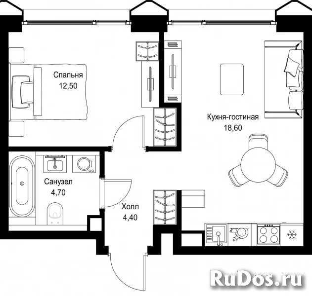 Продам 1 комнатную квартиру 40.2 м2 фотка
