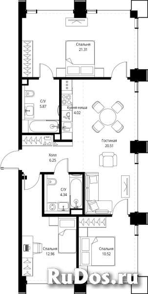 Продам 3 комнатную квартиру 85.78 м2 фотка